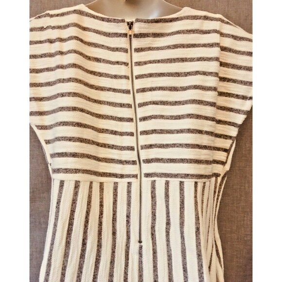 Olive And Oak Women Dress Tunic Knit Striped Cotton Blend Zipper Back Size L - Picture 3 of 6